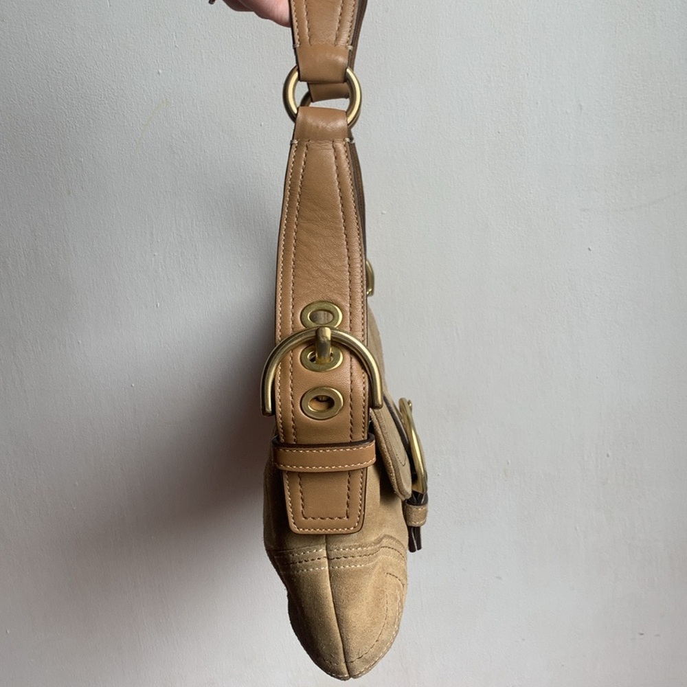 Coach Tan Suede Mini Soho Shoulder Bag - Picture 4 of 16